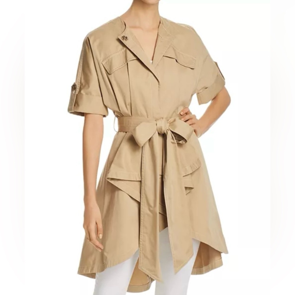 Badgley Mischka
Short-Sleeve Trench Coat